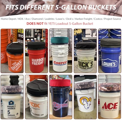 Presentastic Maple Leaf 5 Gallon Bucket Seat with 3" Thick Foam, Swivel Waterproof & Silent Hunting & Fishing Cushion