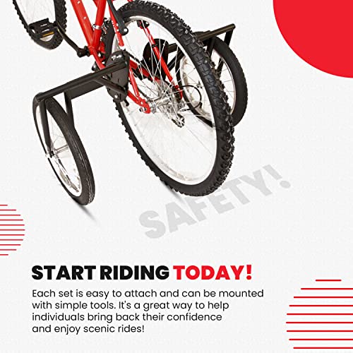 Heavy-Duty Adult Bicycle Training Wheels – Stabilizer Kit for 24-27" Bikes