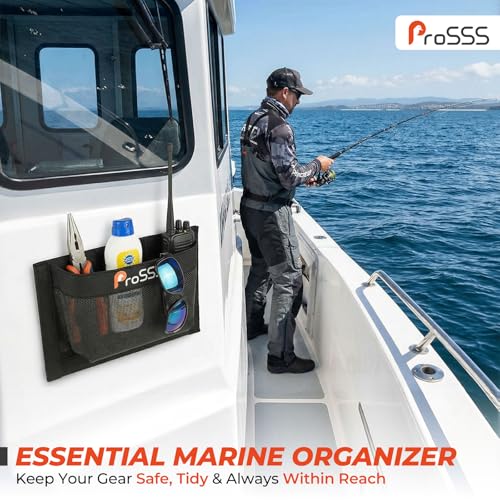 1PC Boat 10"*7" Self-Adhesive Storage Mesh Bag,Marine Organizer for