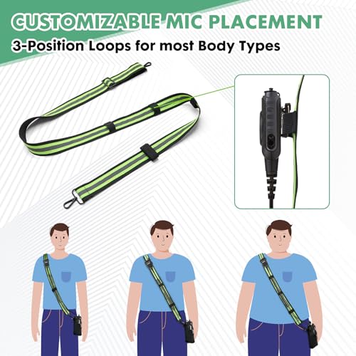 Levowin 2 Pack Firefighter Radio Holster with Reflective Adjustable Shoulder Straps and Anti-Sway, Universal Fit