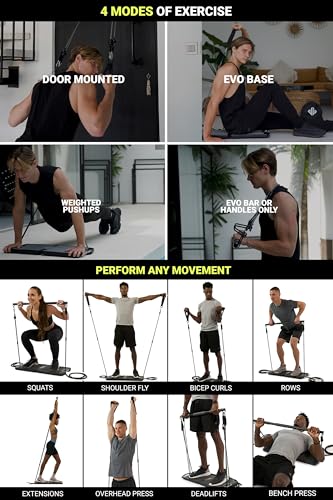 EVO Gym Portable Home Gym - Elite 10 Bands (320LBS) Resistance Training