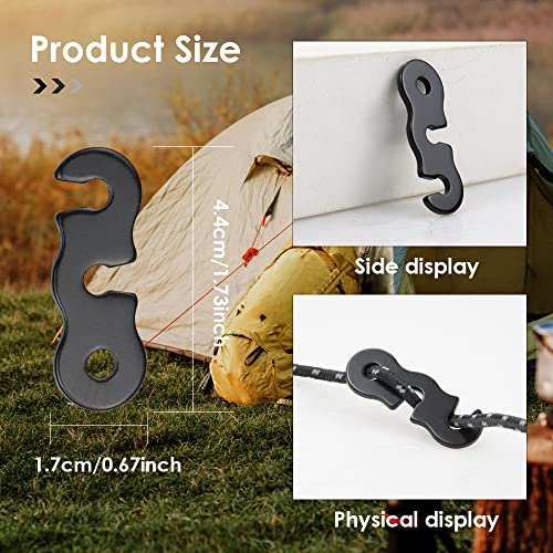 10-Piece Aluminum Guyline Cord Adjusters - Lightweight Tent Tensioners