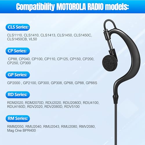 G-Type Earpiece Surveillance Kit with PTT Mic for Two-Way Radios