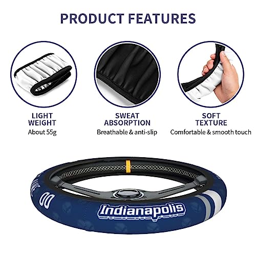 Personalized Indianapolis Football Steering Wheel Cover - One Size