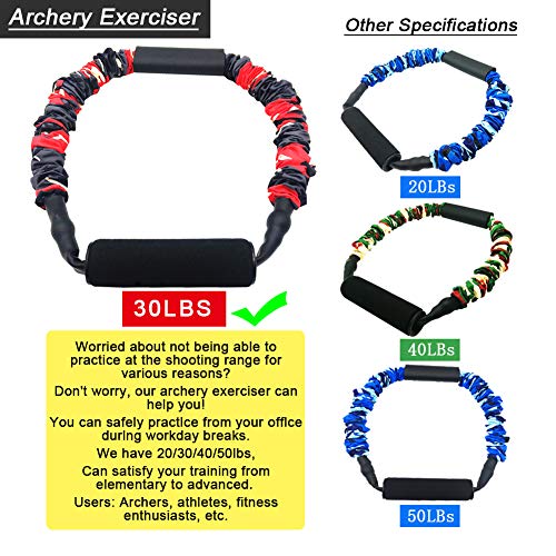30LB Archery Resistance Band for Arm & Bow Strength Training - Open Bow Tensioner