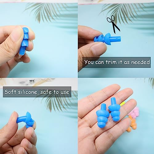 Reusable Silicone Swimming Earplugs - 6 Pairs for Hearing Protection