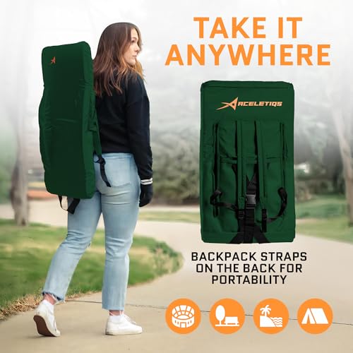 Heated Stadium Seat with Back Support - USB Battery Included - Hunter Green