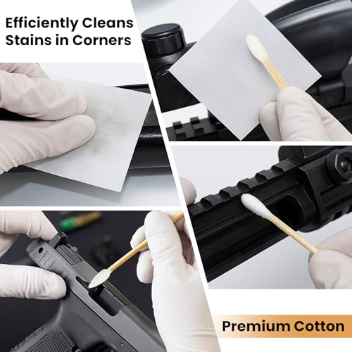 600 Pcs Gun Cleaning Supplies - 400 Patches & 200 Swabs