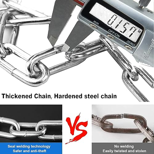 Heavy Duty Bike Chain Lock - 2.72 Ft Anti-Theft Security Lock - Black 4MM