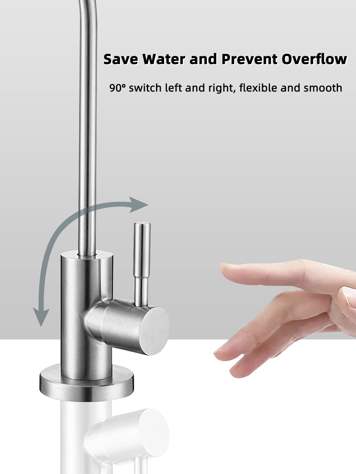 Drinking Water Faucet,Easy to Install Lead-Free Sink RO Faucet,Water Filter Faucets for Kitchen Bar Sink,Brushed Nickel SUS304 Reverse Osmosis Faucets