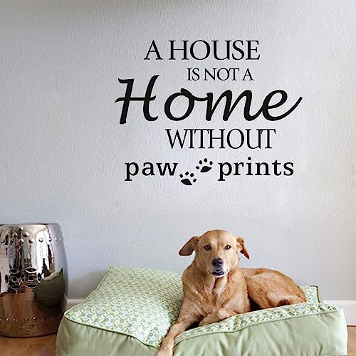 Cute Dog Wall Decal - Paw Prints Quote Vinyl Art Sticker 23x18 In