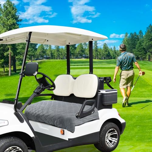 Golf Cart Seat Covers - Thick Plush Towel Blanket, Light Gray