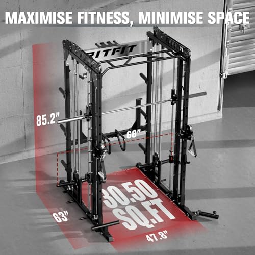 Smith Machine Cable Crossover Power Cage - Black, M1 Pro
