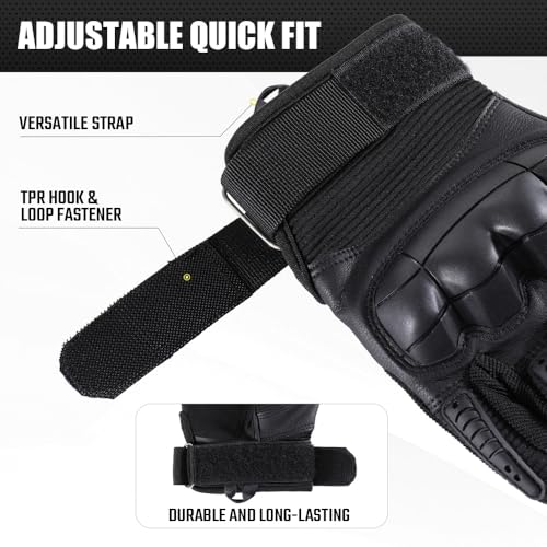 Tactical Gloves - Touchscreen, Impact Resistant, Black - Large