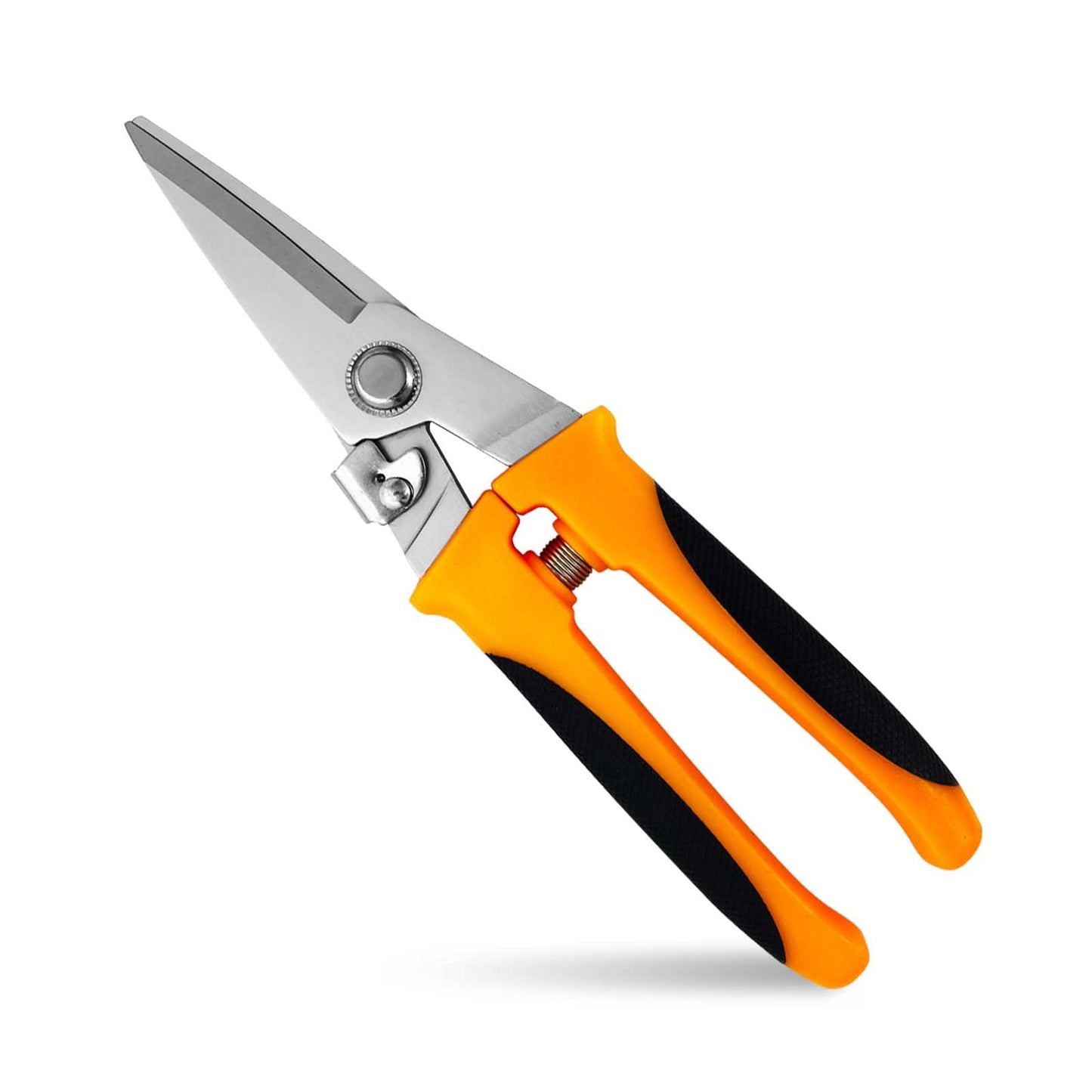 8" Aviation Tin Snips for cutting metal sheet,Heavy Duty Scissors with Safety Lock,Metal Snips cut wires,cardboard,branches,light metal,plastic zip ties,Fabric