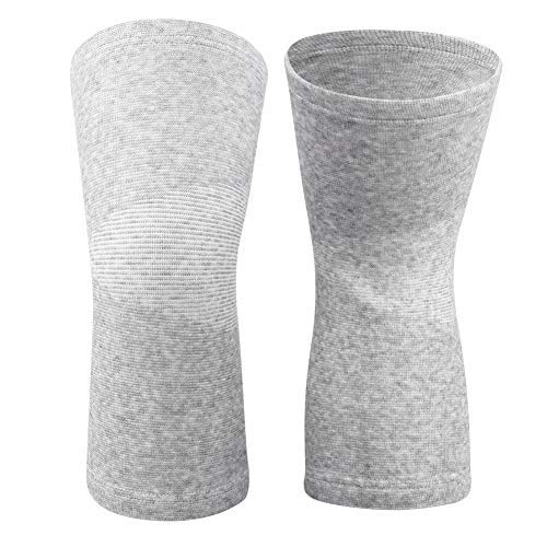 Bamboo Charcoal Knee Sleeve - Elastic Support for Pain Relief - Large Gray