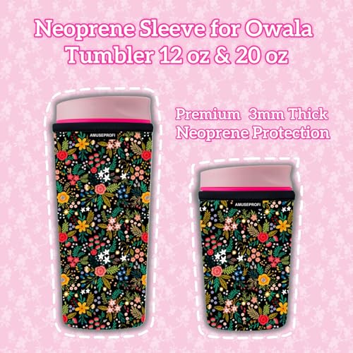 Neoprene Sleeve for Owala Tumbler 12 oz & 20 oz - Midnight Nightingale