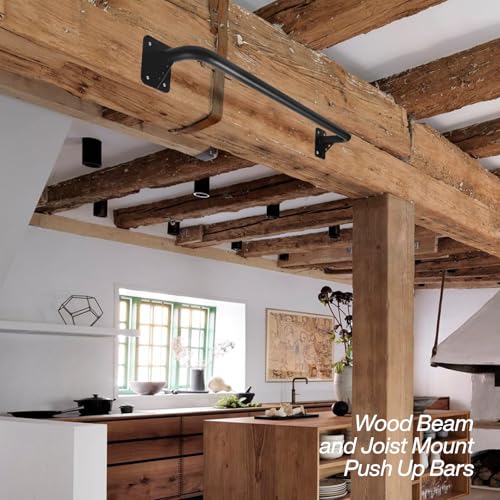 Purife Wall Mounted Doorway Pull Up Bar - Heavy Duty, 500 lbs, Black