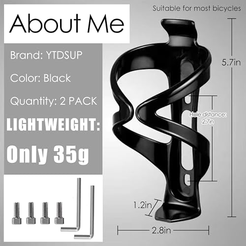 Bike Water Bottle Cage 2 Pack - Universal Black Holders