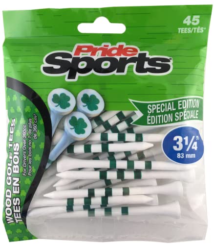 Shamrock Golf Tees - 3-1/4" Natural Hardwood, Green