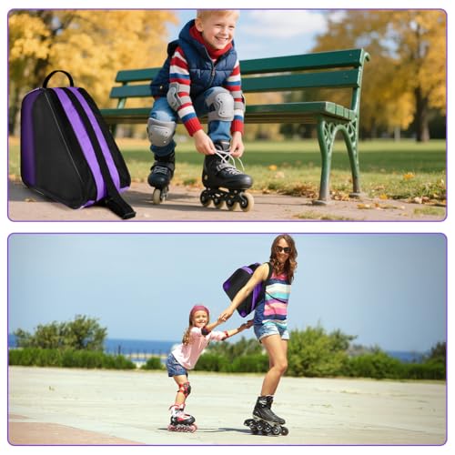 Breathable Ice Skate Bag with Adjustable Strap - Purple