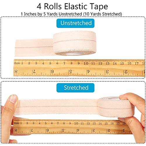 Elastic Adhesive Bandage Tape Wrap - 4 Rolls, 1" x 5 yd