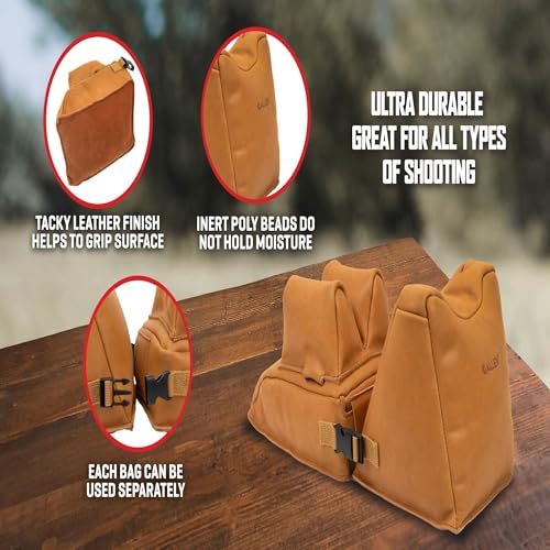 Allen Company Longmont Leather Filled Front & Rear Shooting Rest Combo, Light Brown
