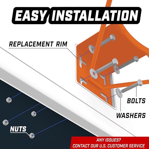 18" Steel Basketball Rim - Fixed Mount for Replacement Use