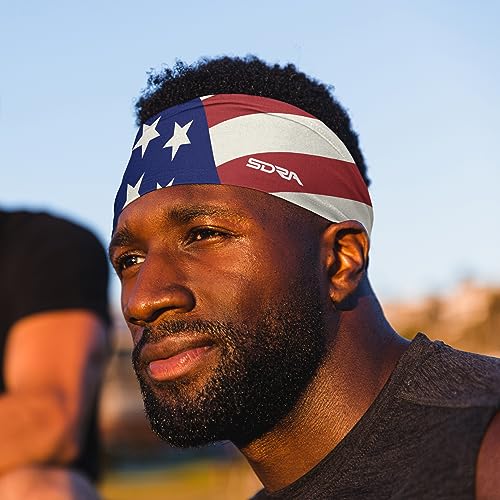 USA Tapered Flag Headband - Non-Slip Sweatband for Sports