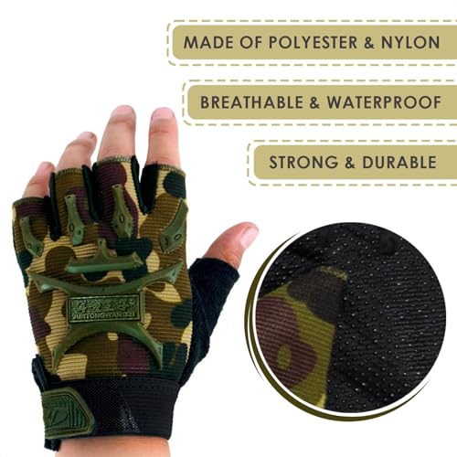 Kids Fingerless Bike Gloves - Non-Slip, Breathable, 4.72 x 3.14 in