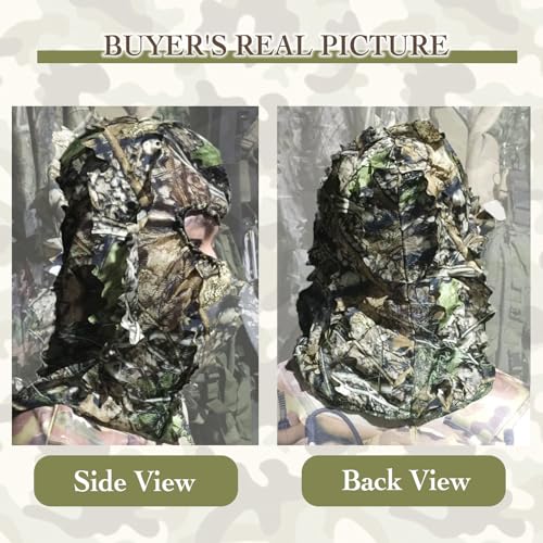 Camo Hunting Face Mask - 3D Leafy Tactical Balaclava