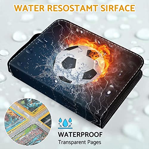A-football Soccer Card Binder Holder 480 Pockets with 60 Removable Sleeves - Waterproof, Portable Collector Organizer by Bebomne
