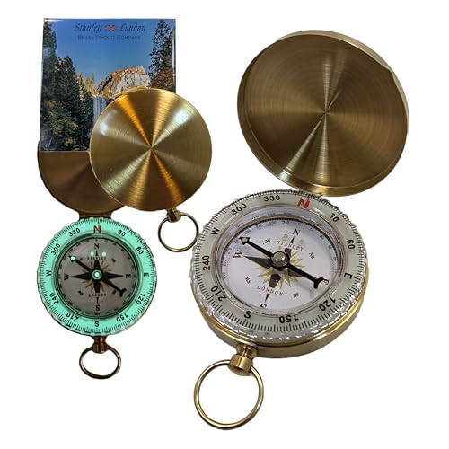 Glow in the Dark Brass Pocket Compass - Waterproof for Kids