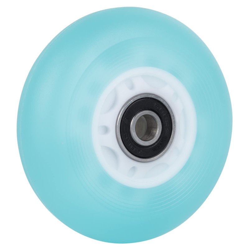 AOWISH Light-Up 80mm 85A Ripsurf Wheels with ABEC-9 Bearings for RipStik DLX Caster Board and Deluxe Junior Skateboard - Glow in The Dark (Set of 2) (Blue)
