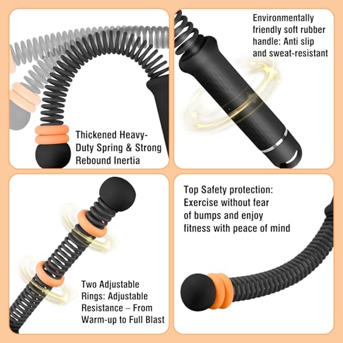 Portable Ropeless Battle Ropes with Adjustable Weights - Black