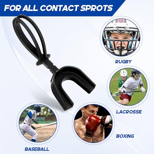 10 Pack Youth Football Mouthguards with Strap - Silicone Protection