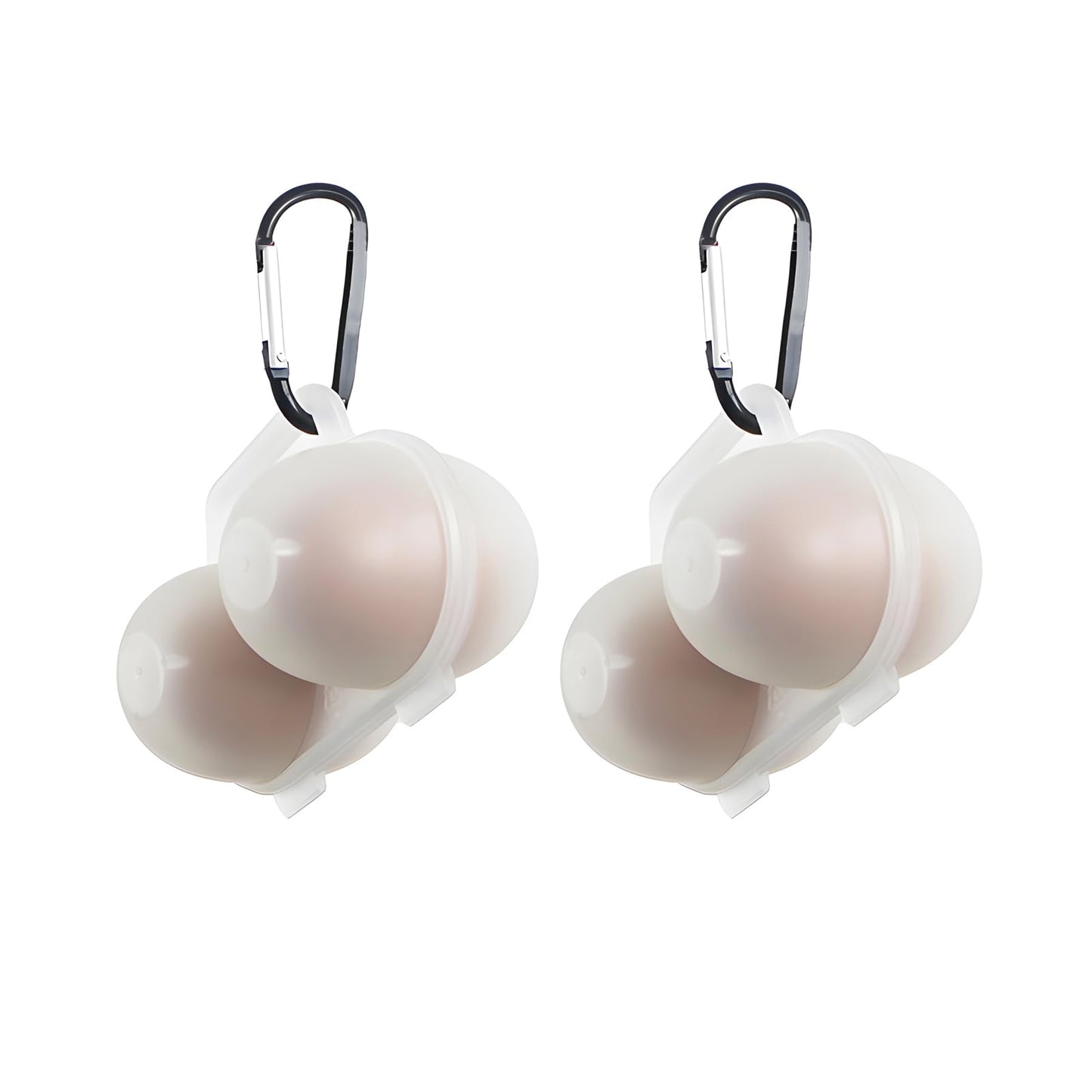 RoseFlower 2pcs Egg Holder Container, 2 Girds Plastic Egg Storage Box Shockproof Protection, Portable Egg Tray Carriage Dispenser for Camping Picnic Travel Kitchen Refrigerator Outdoor, Clear