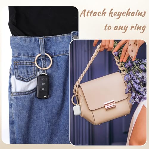 4-Piece Gold Key Rings - 2 Inch Flat Spring O-Rings