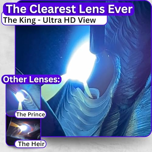 The King Single 1.0 | Shade 11 Gold Auto Darkening Welding Lens | 2" x 4 1/4" x 0.2" | Darkens Automatically And Ultra Clear | Gold Front - Deep Blue Weld View | Ridge Products Royal Series