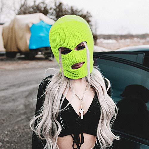 Thermal Full Face Ski Mask - One Size Neon Yellow