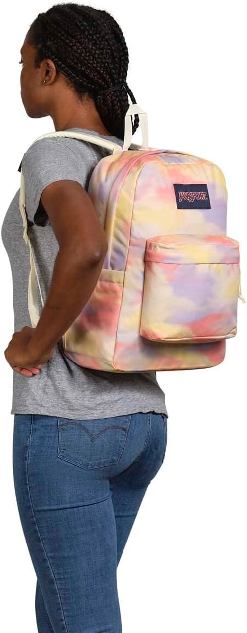 JanSport SuperBreak Plus Backpack - Spacious Daypack with Padded 15-Inch Laptop Sleeve & Bottle Pocket | Blurred Wash