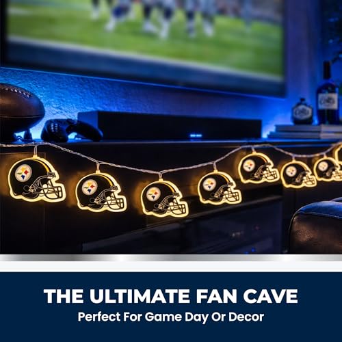 NFL Helmet String Lights - Detroit Lions - 10 Warm LED Lights