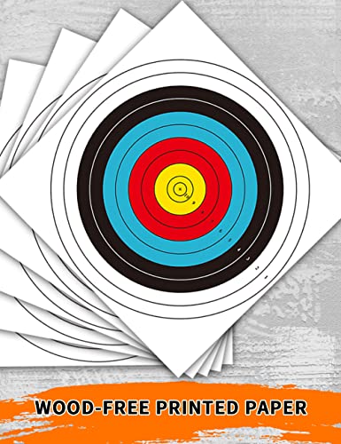 30pcs Archery Targets Paper for Backyard Shooting 40cm 10 Ring Bow & Arrow