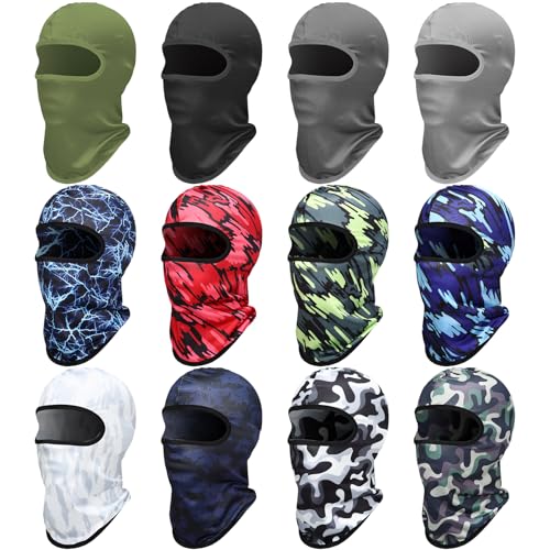 Geyoga 12 Pcs Summer Breathable UV Sun Mask for Men Women - Cooling Balaclava, Helmet Liner, Motorcycle & Fishing Gear (Mixed/Classic)