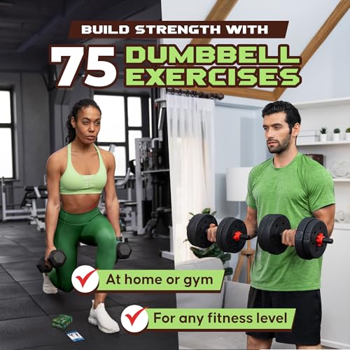 75 Dumbbell Workout Cards - Full Body Exercise Deck for Home Fitness