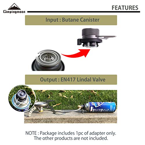 Butane Canister Adapter with Safety Stand - EN417 Lindal Valve Z10