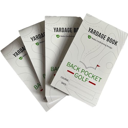 BACK POCKET GOLF Yardage Book (4 Pack) - USGA Conforming and Made in USA - Essential for Tournament Players. Fits Easily Inside Your Yardage Book or scorecard Holder.