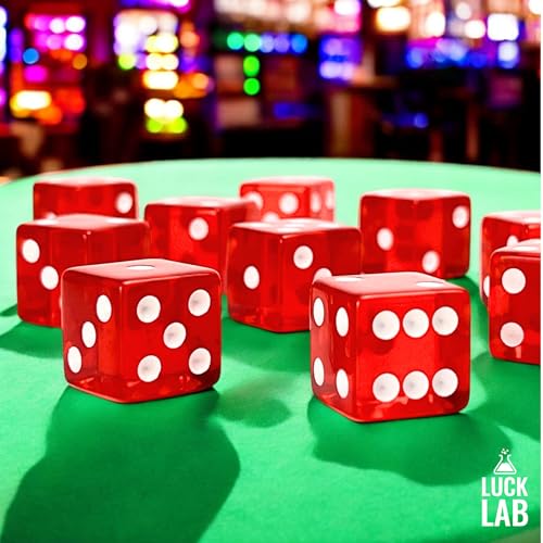 10 Pack 19mm D6 Dice Set - Translucent Red for Table Games