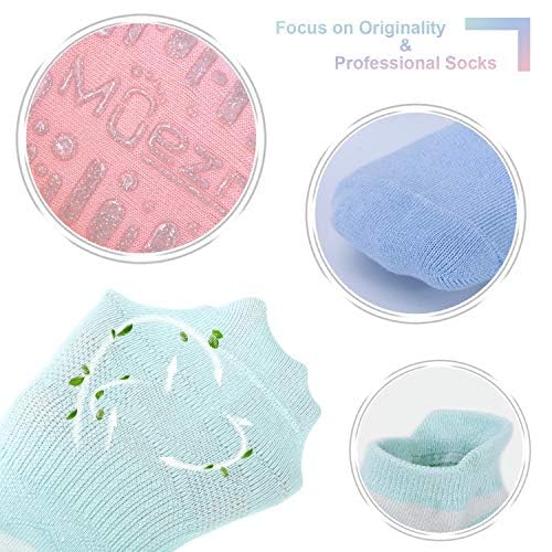 Muezna Pilates Socks Grippy Socks for Women, Non-Slip Yoga Socks 3 Pairs - Mint/Blush/Arctic + Silver Grips
