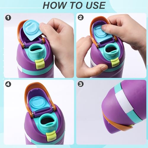 Silicone Seal Rings & Stoppers for Owala Freesip - 6 Pieces, Pink/Cyan/Purple